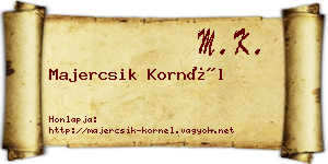 Majercsik Kornél névjegykártya