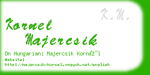 kornel majercsik business card